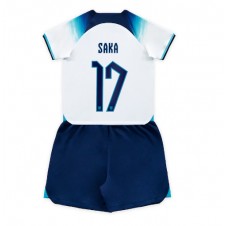 England Bukayo Saka #17 Hemmaställ Barn VM 2022 Korta ärmar (+ Korta byxor)